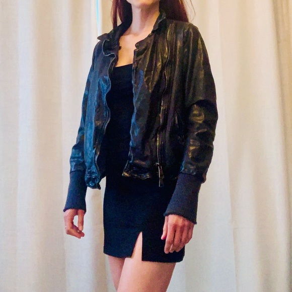 Giorgio Brato Leather Jacket with Removable Fur. Size 46z - Picture 3 of 15